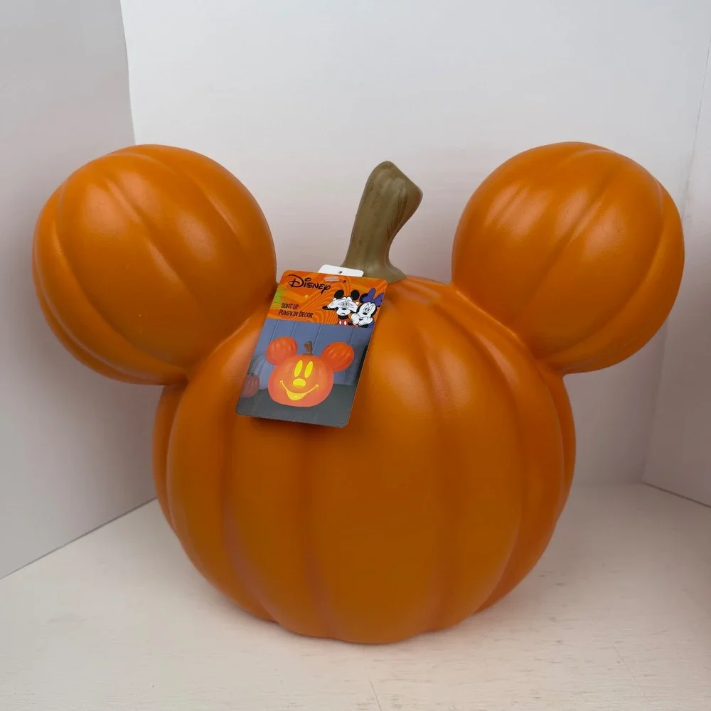 Disney Mickey Minnie Mouse Light Up Pumpkin Halloween Decor Set Orange - Picture 9 of 16